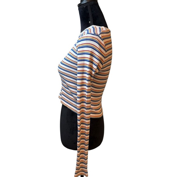 Brandy Melville | Santana Multicolor Striped Long Sleeve Top | Sz S - Picture 3 of 7